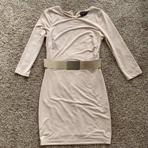 Bebe Pale Pink 3/4 Sleeve w/Belt Dress Size XS